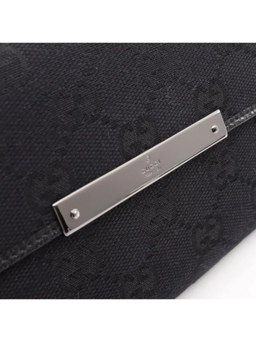 Gucci Hook Wallet GG Canvas Black Leather